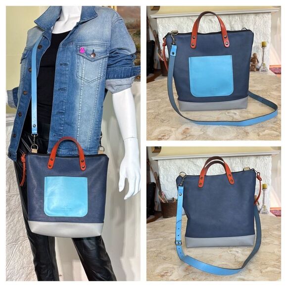 Daniel Chong Madrid Colourful Tote Crossbody Bag Recycled Materials & Leather - Picture 1 of 14